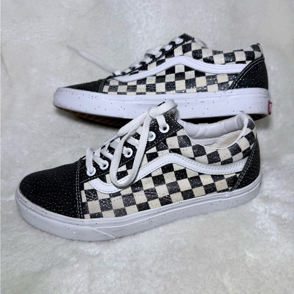 *SOLD* VANS Old Skool Confetti Checkerboard Glitter Sneakers size 10 Women/8.5